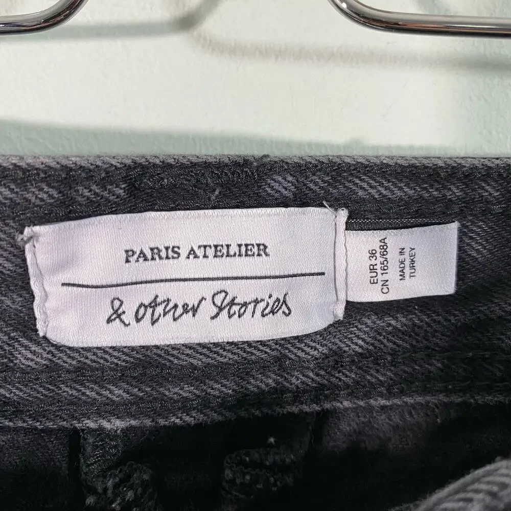 & Other Stories Women's Grey Marble Stone Wash Wide Leg Jeans Size EUR 36